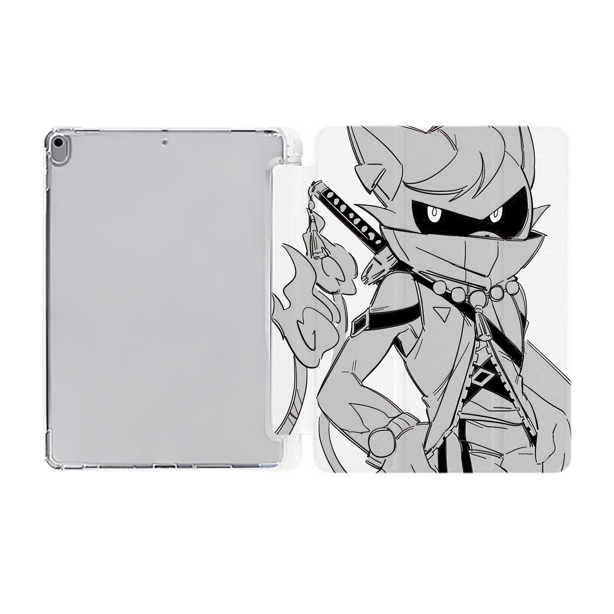 （画像用） 妖怪ウォッチ Yo-kai Watch IPad ケース ペン収納付き 三つ折りスタンド PUレザー×シリコン 対応機種9.5/10.5/10.9インチ